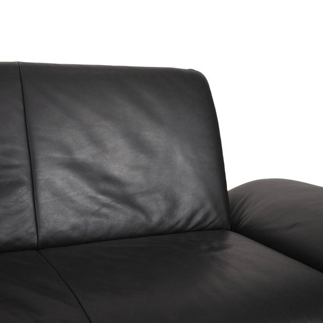 Rossini Two-Seater Leather Sofa with Black with Manual Function by Koinor For Sale - Image 6 of 16