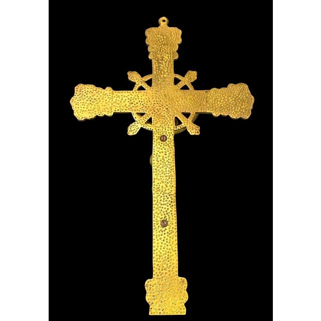 Mid 19th Century Antique French Gilt Bronze Altar Crucifix For Sale - Image 5 of 5