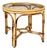 Vintage Round Rattan Side Table With Custom Glass Top For Sale