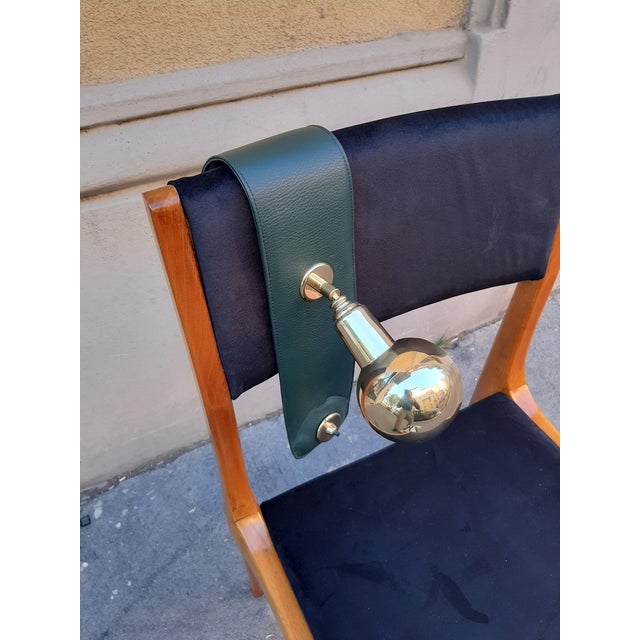 Model LP01 Armchair Lamp in Dark Green, Polished Brass with Power Bank Charging by Luigi Caccia Dominioni for B&B Italia, 1990s For Sale - Image 9 of 12