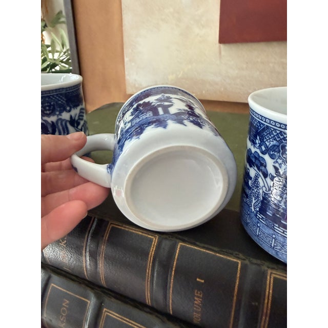 1970s Blue Willow Coffee Mugs - Set of Eight (8) For Sale In Chicago - Image 6 of 12