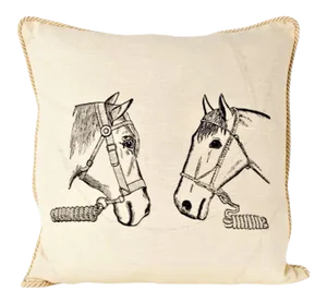 Mr. And Mrs. Ed Equestrian Pillow