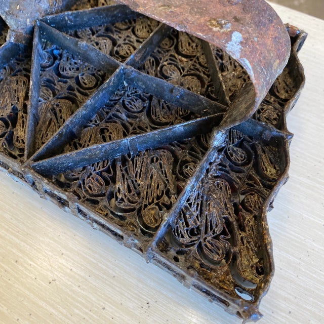 English Vintage Batik Fabric Metal Stamp For Sale - Image 3 of 7