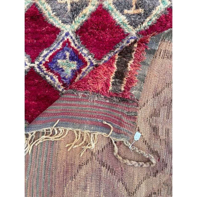 Red Antique Talsint Moroccan Rug 200 × 370 Cm – Rare Vintage Berber Carpet – Handwoven Atlas Wool For Sale - Image 8 of 11