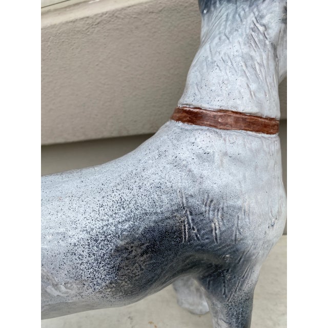 Large Majolica Terracotta Dog Terrier Bavent For Sale In Austin - Image 6 of 9