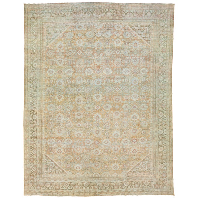 Mid-20th Century Vintage Mahal Wool Rug For Sale - Image 9 of 9