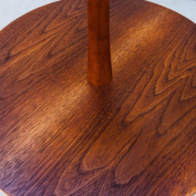 Restored 1960s Sculpted Walnut & Brass Floor Lamp With Cocktail Table For Sale - Image 9 of 12
