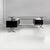 Italian modern black wood, steel and smoked glass Desk by Formanova, 1970s L-shaped desk with rectangular top in smoked...