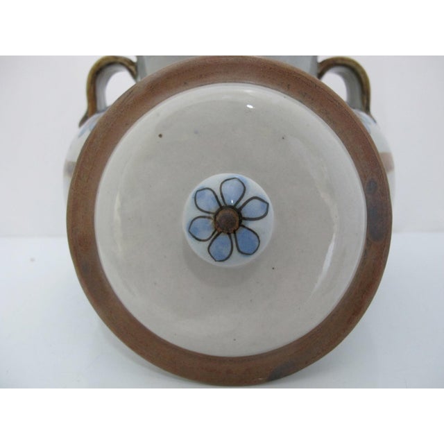 Blue Ken Edwards El Palomar Blue Bird Tonala Pottery Large Canister Bean Pot With Lid For Sale - Image 8 of 11