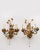 Italian 1950s Italian Gilded Tole Leaves and Enameled Flowers Sconces - a Pair For Sale - Image 3 of 3