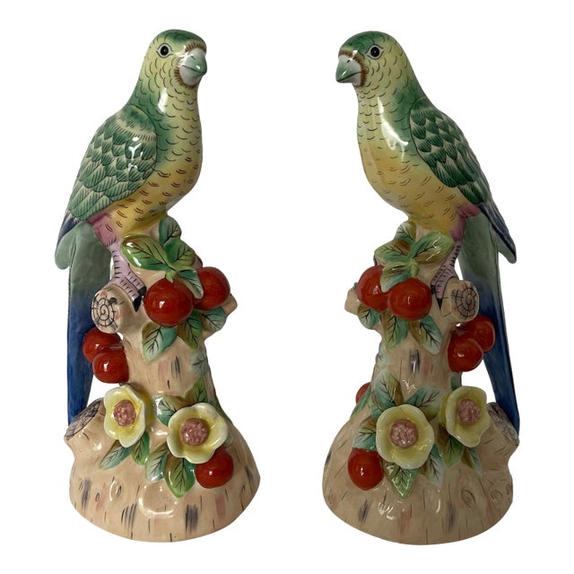 Vintage Parrot Statues, a Pair For Sale