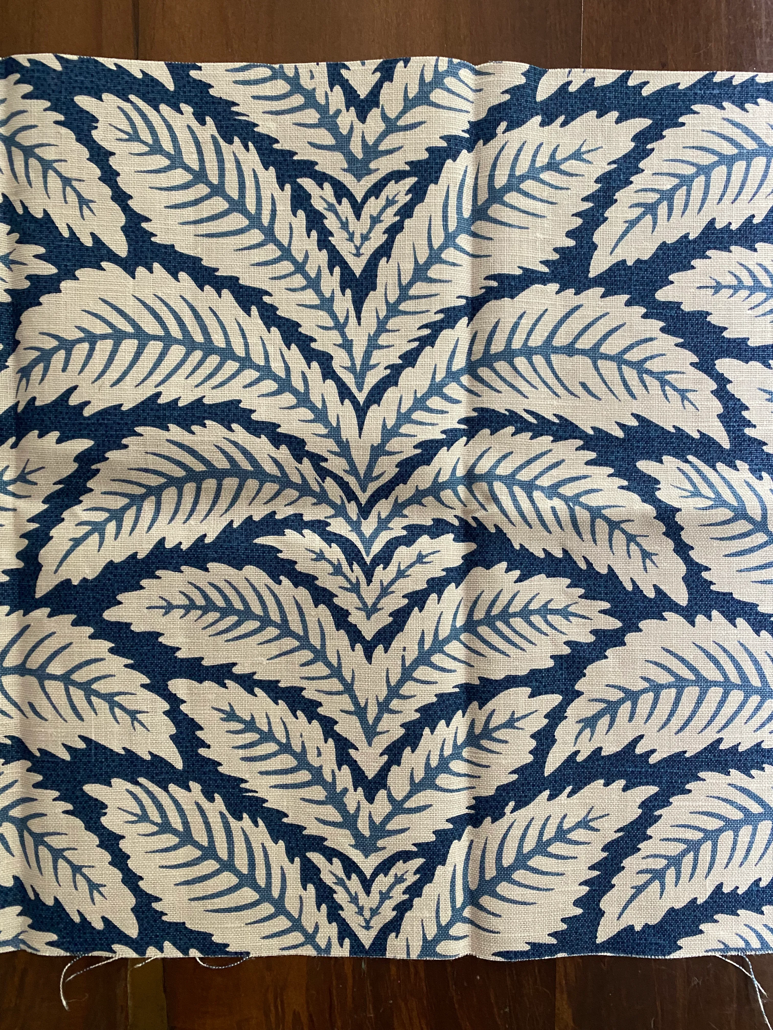 InterDesign プリント シャワーカーテン 布製 leaves 183x183cm ネイビー ブルー 35606EJ w17b8b5 1/2 Yard Remnant of Brunschwig & Fils Talavera Fabric in Indigo