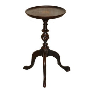 Small Antique Sheraton Revival Hardwood Tripod Side Table For Sale