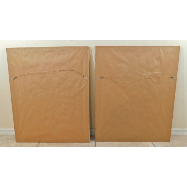 Ornamental & Decorative Materials Large Pair Vintage Oriental Asian Chinese Figural Gold Faux Bamboo Framed Wall Art Pictures For Sale - Image 7 of 8