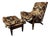 Mid Century Castro Convertible Tufted Lounge Chair & Otto For Sale