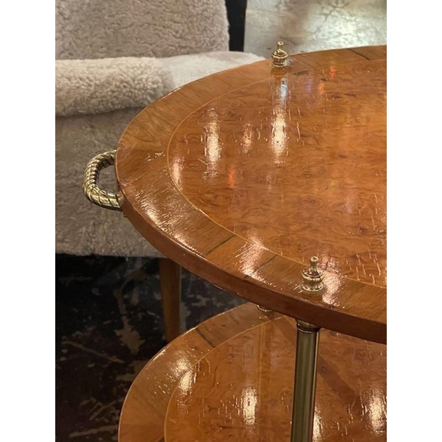 MCM Walnut and Brass Occasional Table For Sale - Image 9 of 10