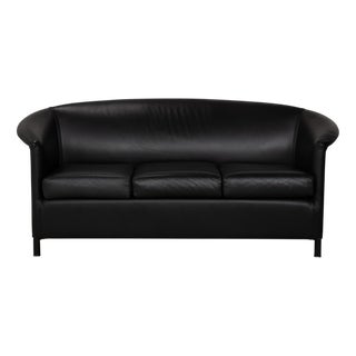 Leather Aura Three-Seater Sofa in Black by Paolo Piva for Wittmann For Sale