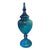 Monumental Antique 19th Century Blue Cut Glass Brandy Decanter For Sale