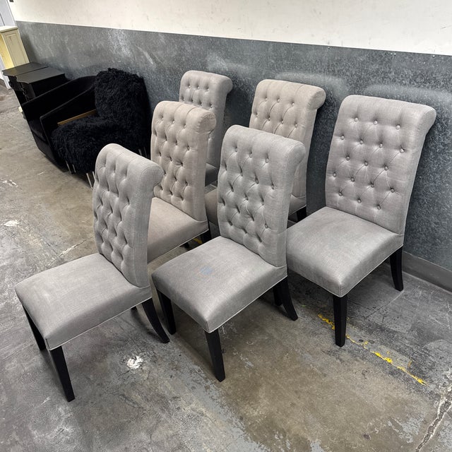 Design Plus Gallery presents a Set of Six Bennett Dining Side Chairs from Restoration Hardware. Inspired by Georgian...
