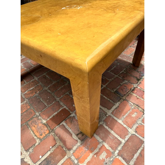 1980s Sally Sirkin Lewis for J. Robert Scott Lacquered Goatskin Game or Dining Table For Sale In Charleston - Image 6 of 7