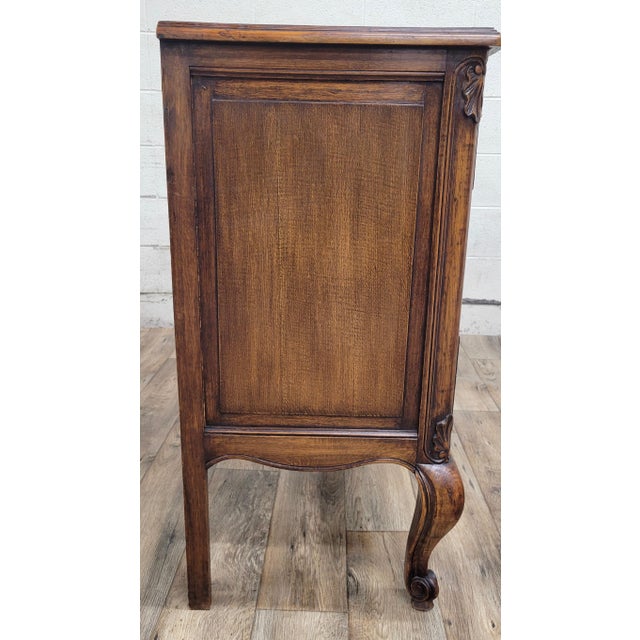 Vintage French Provincial Louis XV Style Carved Commode Dresser Chest of Drawers For Sale - Image 11 of 12