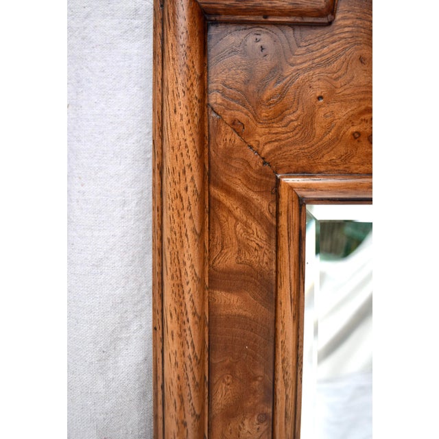 1970s Mid 20th Century Italian Burl Olive Arched Beveled Wall Mirrors For Sale - Image 5 of 10