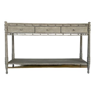 Jonathan Charles Transitional Gray Oak Morris Console Table For Sale