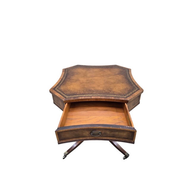 Antique a.l. Stein Chicago Mahogany Duncan Phyfe Style Lamp Table For Sale - Image 9 of 10