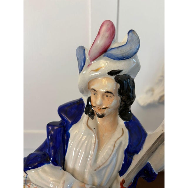 Ceramic Large Antique Victorian Staffordshire Flatback Figure of Will Watch Smuggler, 1860s For Sale - Image 7 of 10