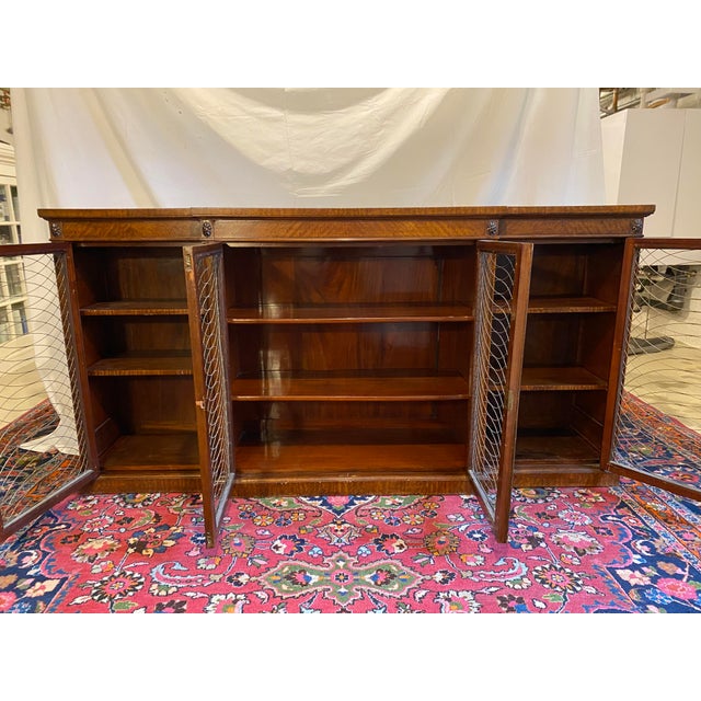 Brown Late 19th Century Regency Style Mahogany Cabinet Sideboard Bookcase For Sale - Image 8 of 14