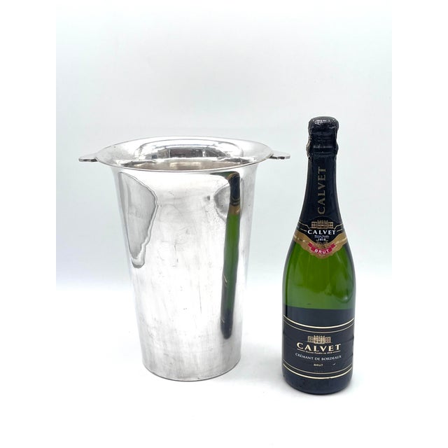 1920s Large French Art Deco Champagne Cooler in Silver-Plated Brass, 1930s For Sale - Image 5 of 15