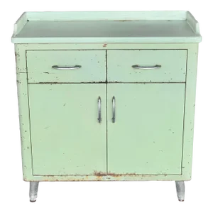 Antique Hospital Metal Storage Cabinet