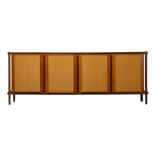 Architectural Sideboard with Alcantara Doors, 1950 For Sale