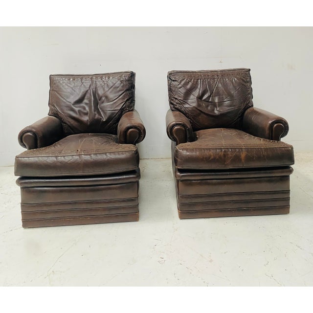 Vintage Brown Leather Chairs, 1970s, Set of 2 For Sale - Image 17 of 17