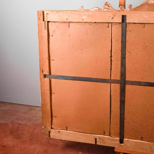 Antique Lacquered Mirror with Mercury Glass For Sale - Image 9 of 18