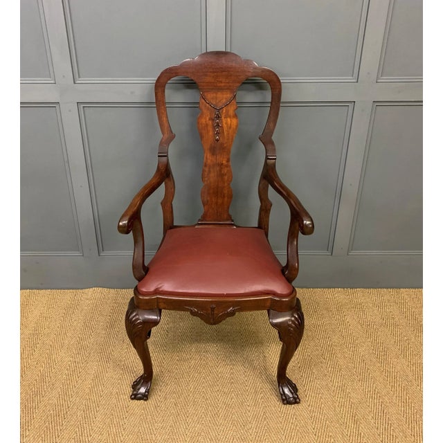 Antique High Back Armchair in Walnut, 1910 For Sale - Image 9 of 10