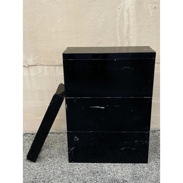 Late 20th Century Globe Wernicke Steel Metal Glass Sliding Door 3 Section Stacking Bookcase For Sale - Image 10 of 12