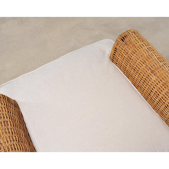 Tan Organic Modern Woven Rattan Wicker Lounge Chair and Settee For Sale - Image 8 of 18