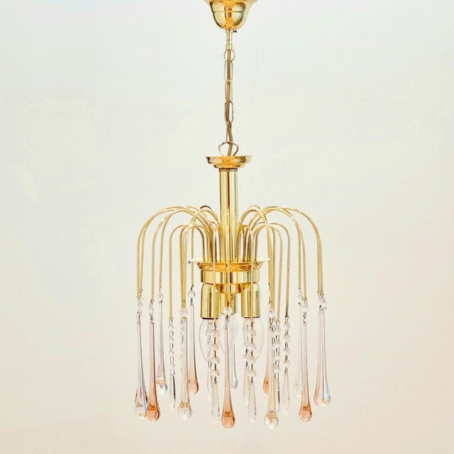 Murano Glass Teardrop Waterfall Chandelier, Italy, 1970s For Sale - Image 4 of 11