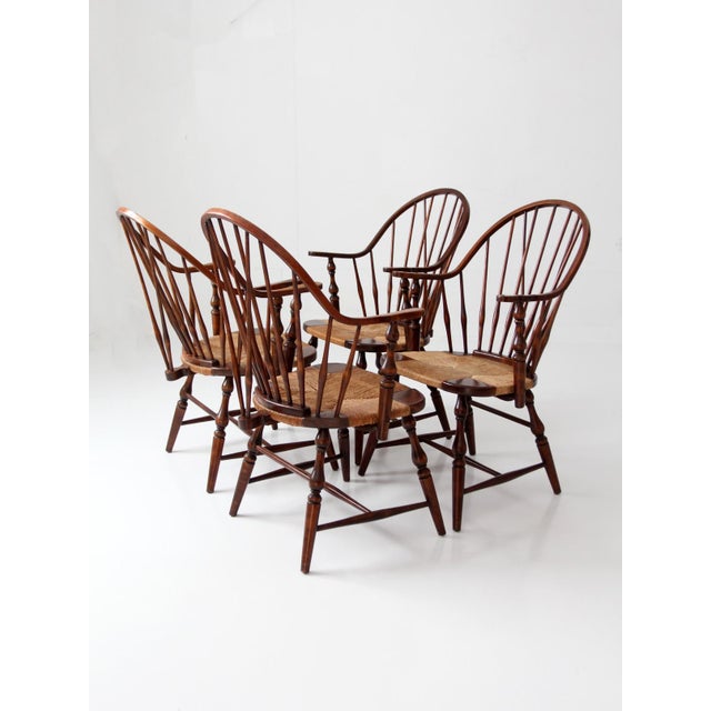 Vintage Windsor Armchair Set of 4 For Sale - Image 4 of 18