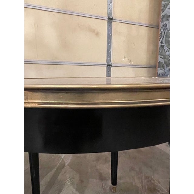 Pair of French Jansen Black Lacquer Side Tables Louis XVI Style For Sale - Image 4 of 5