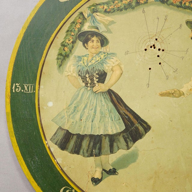 Antique Honor Target With Bavarian Dancing Couple, Germany 1930 For Sale - Image 6 of 8
