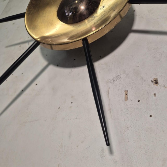 Black Sun-Shaped Wall Light Sculpture attributed to Gio Ponti for Lumi, 1950s For Sale - Image 8 of 10