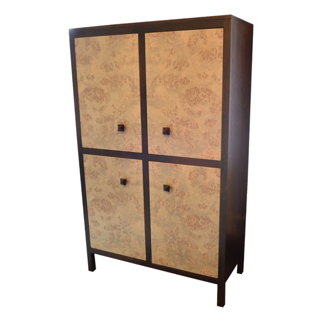 Mabel Soho 4-Door Cabinet With Mappa Burl Doors For Sale