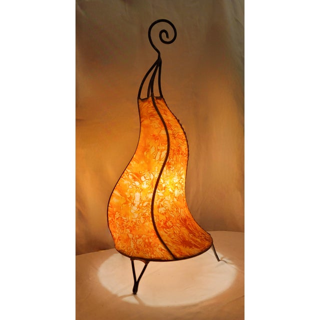 Moroccan Contemporary 20" Multicolor Marbeled Style Moroccan Traditional Henna Lamp For Sale - Image 3 of 7
