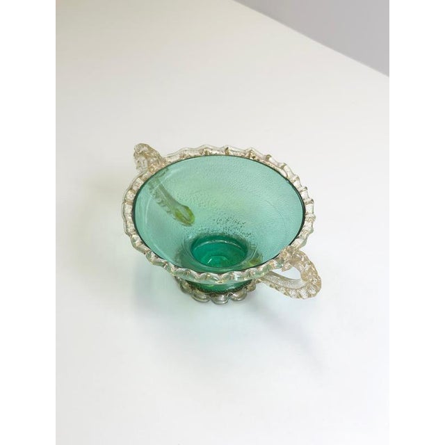 Rococo Venetian Style Murano Glass Tazza with Gold Inclusions, Italy, 1950s For Sale - Image 3 of 10
