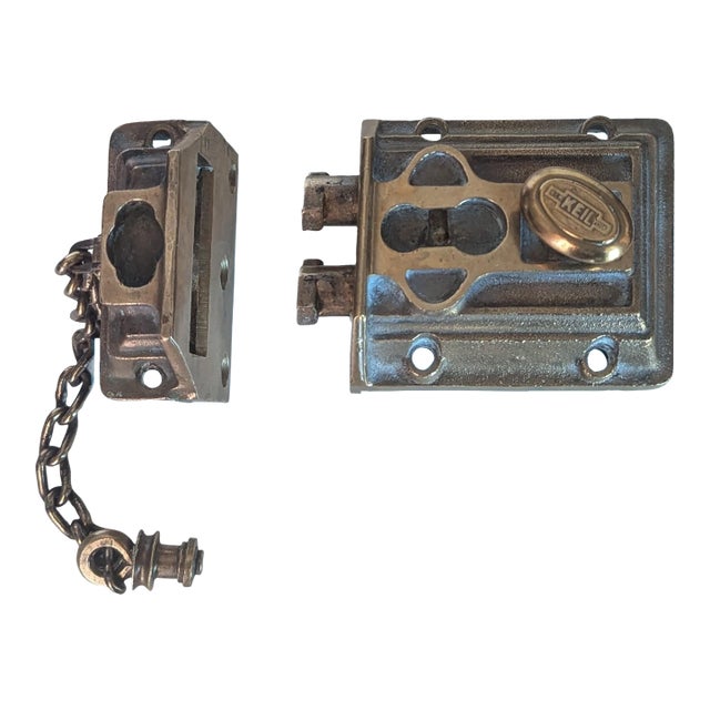 Substantial Antique Keil Rim Chain Lock For Sale