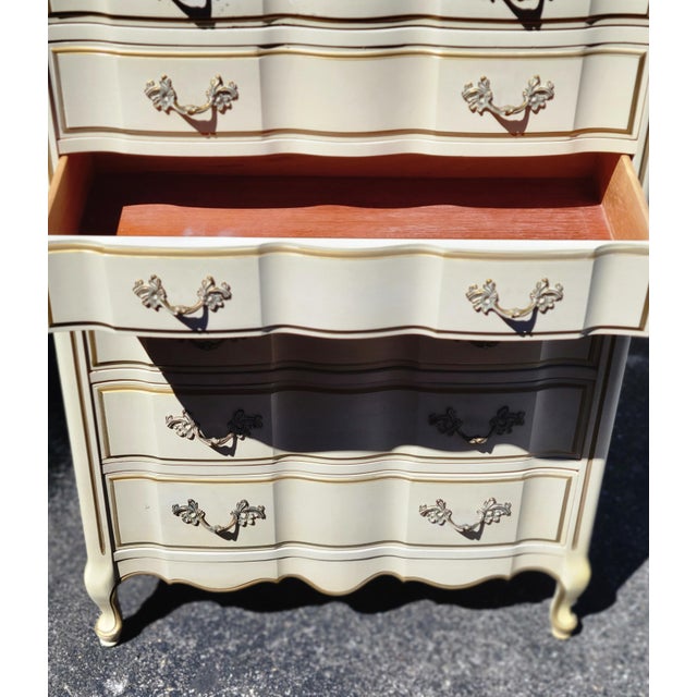 French Provincial 1970 French Provincial Tall 6-Drawer Dresser Attributed to Hibriten For Sale - Image 3 of 11