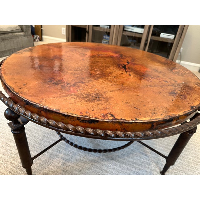 American Hammered Copper Coffee Table For Sale - Image 3 of 8