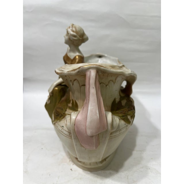 Antique Large Royal Dux figural center piece vase. Approximately 15 1/2” widest 10 1/2” tallest, 7” deepest Great...